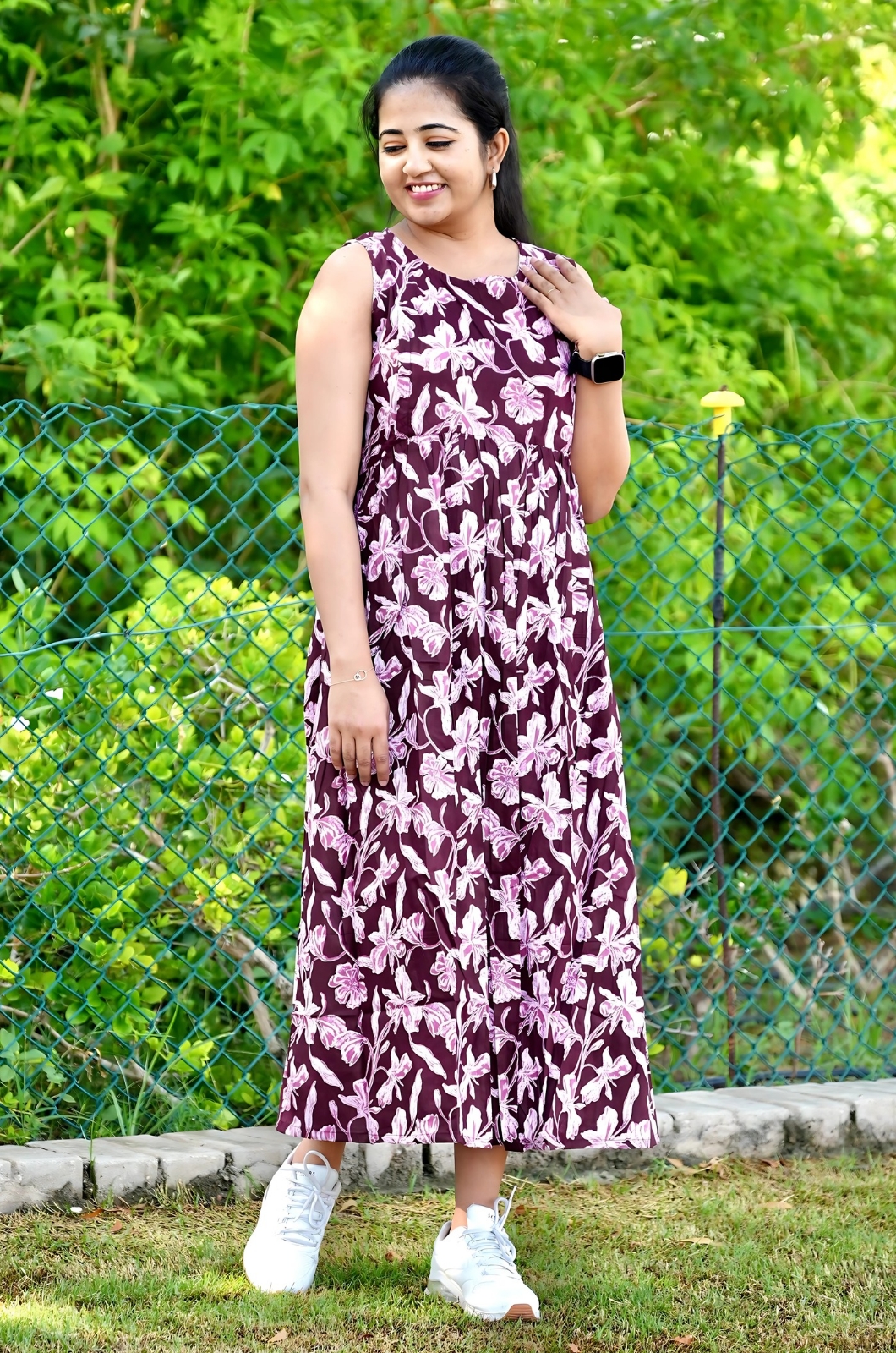 Purple Petal Whisper Sleeveless Feeding Top