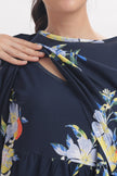 Dusk Bloom Floral Print Zipless Feeding Frock