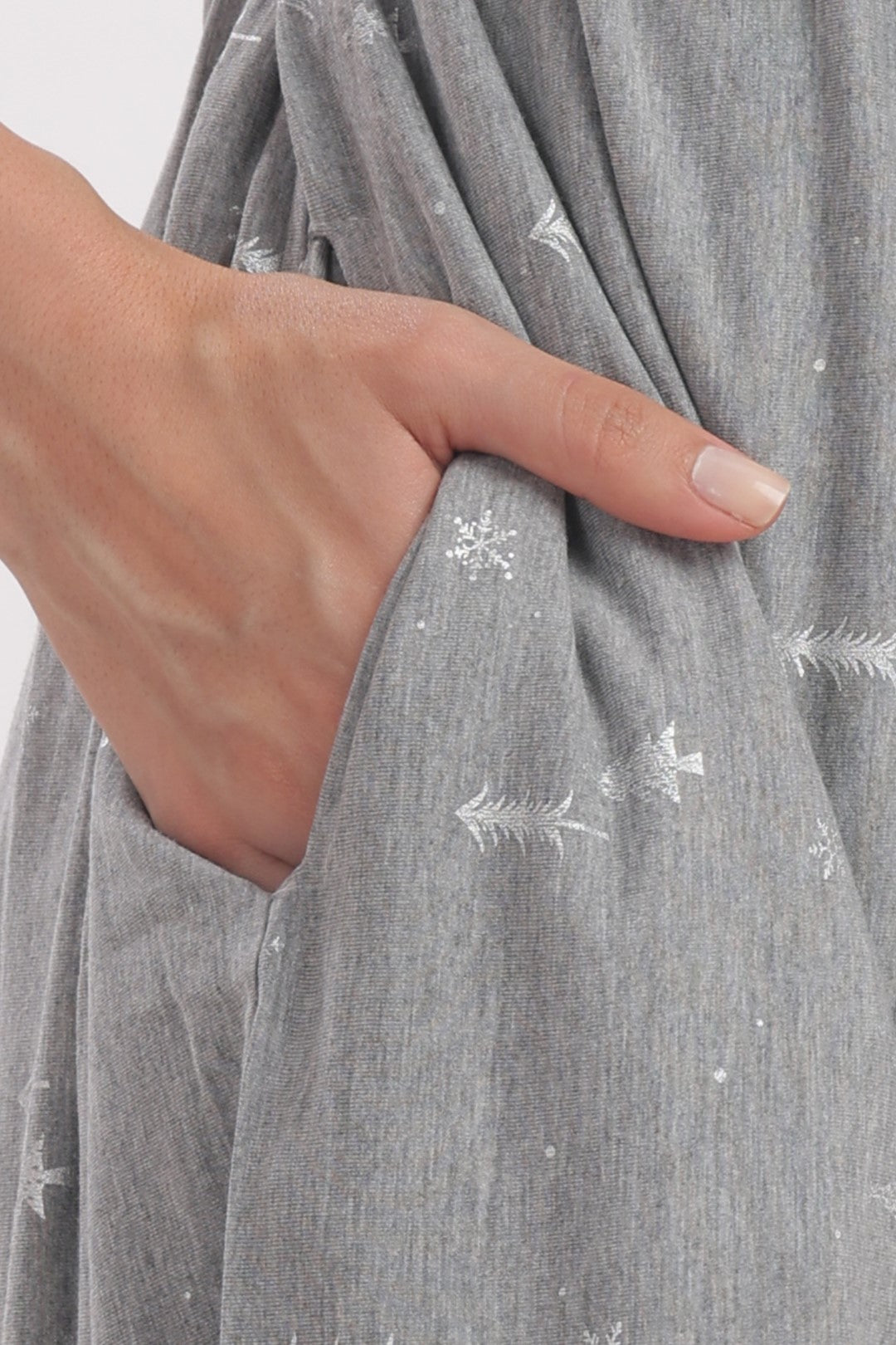 X'mas Snow Print Zipless Feeding Frock