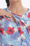 Hibiscus Floral Print Zipless Feeding Frock