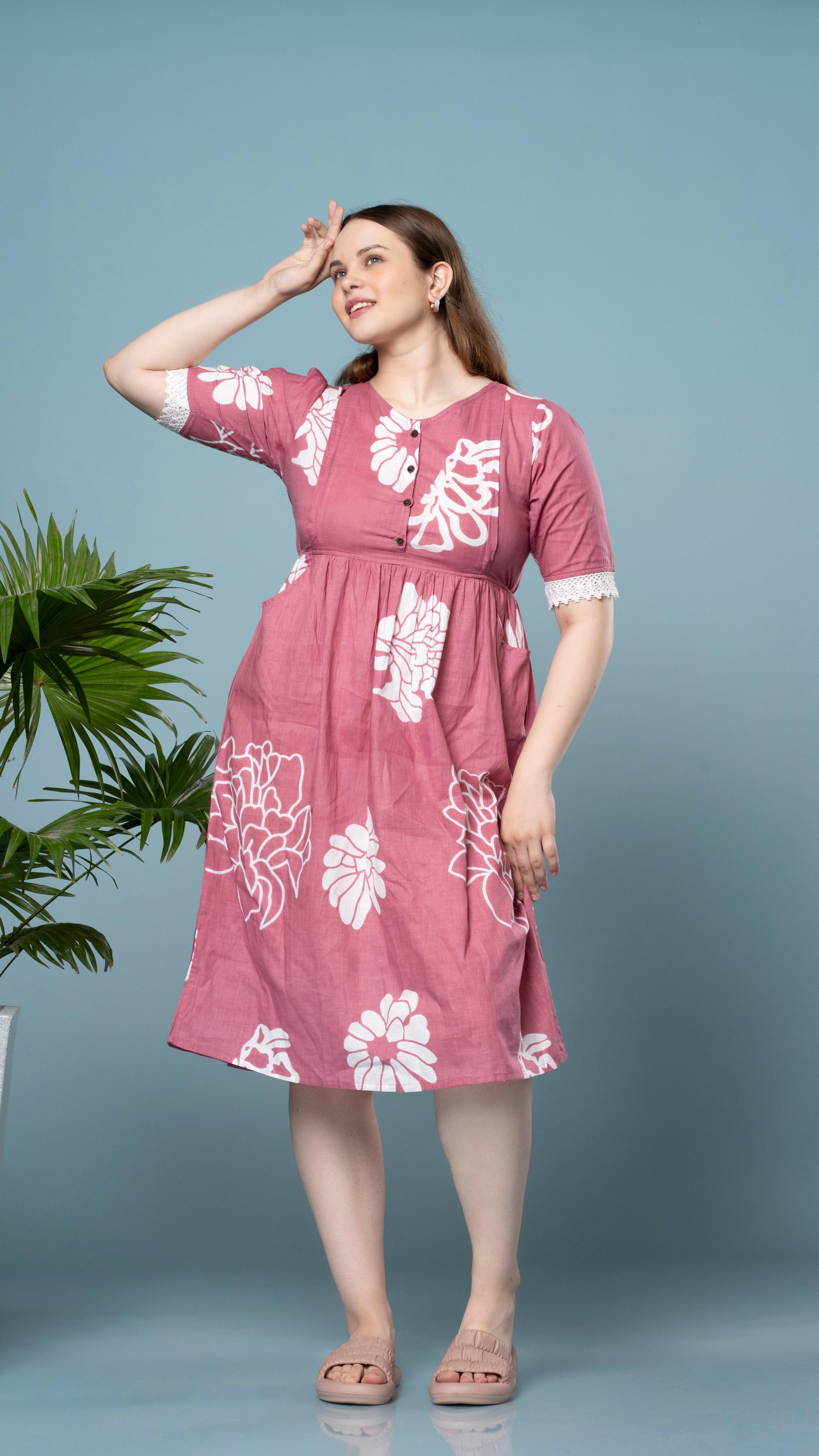 Big Floral Onion Pink Feeding Top