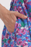 Blue Pink Floral Print Zipless Feeding Frock