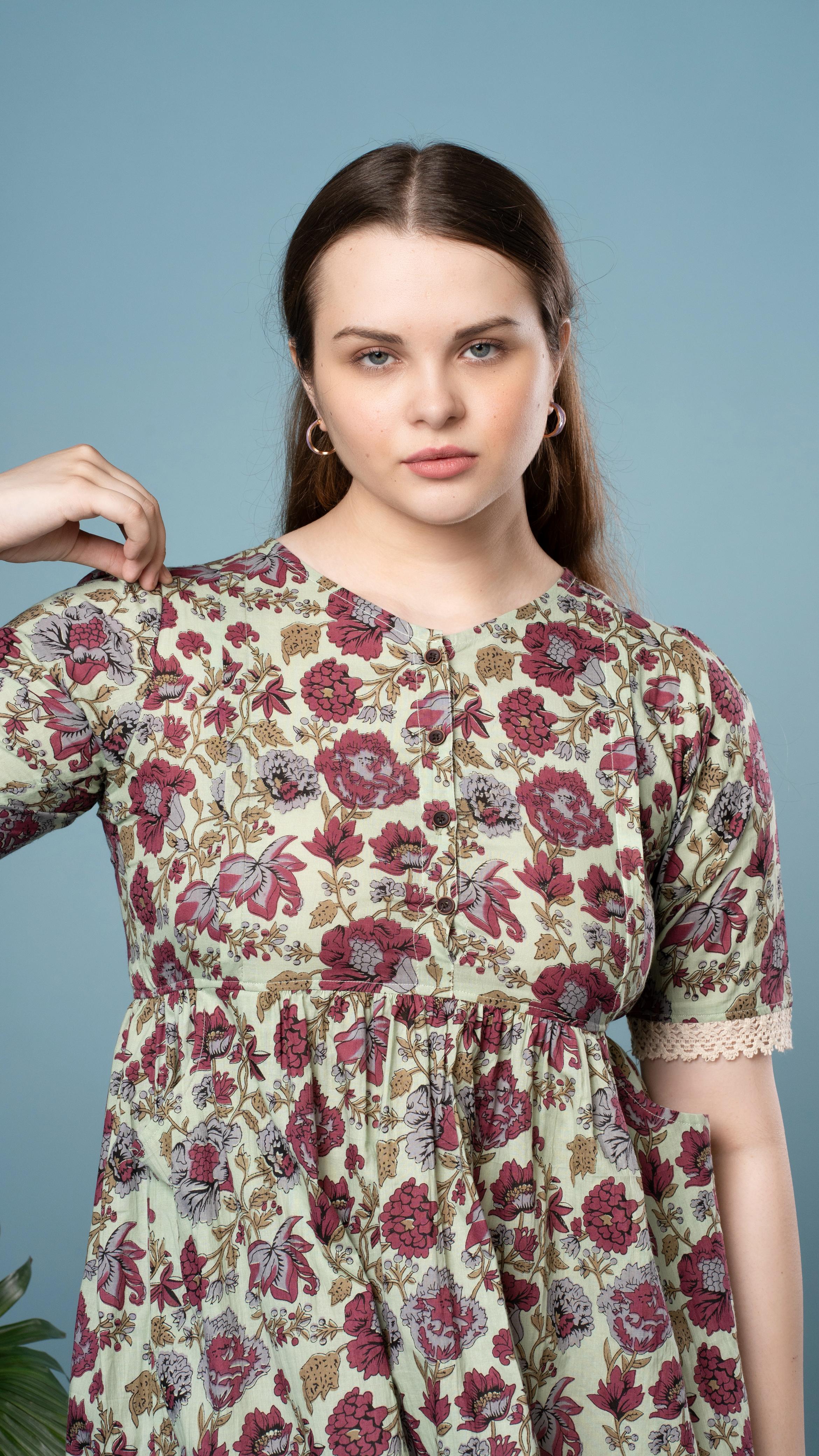 Kalamkari Pastel Green Feeding Top