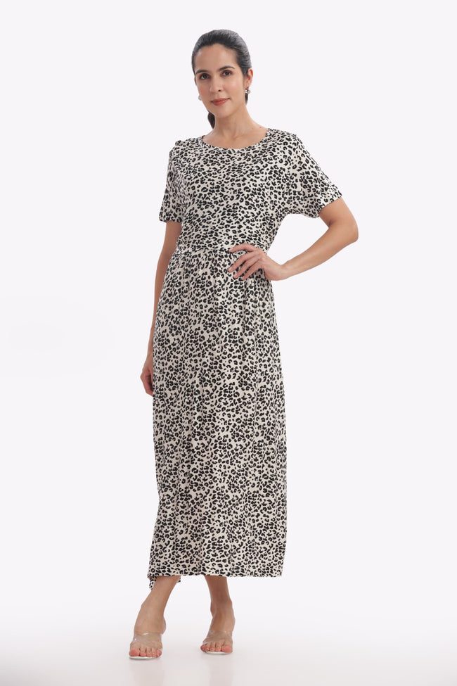 Leopard Print Zipless Feeding Frock