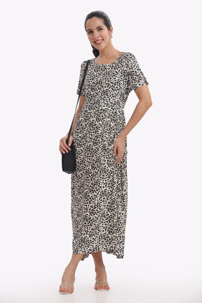 Leopard Print Zipless Feeding Frock