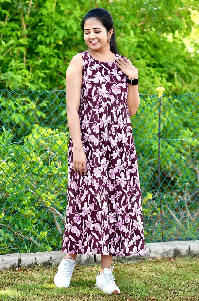 Purple Petal Whisper Sleeveless Feeding Top