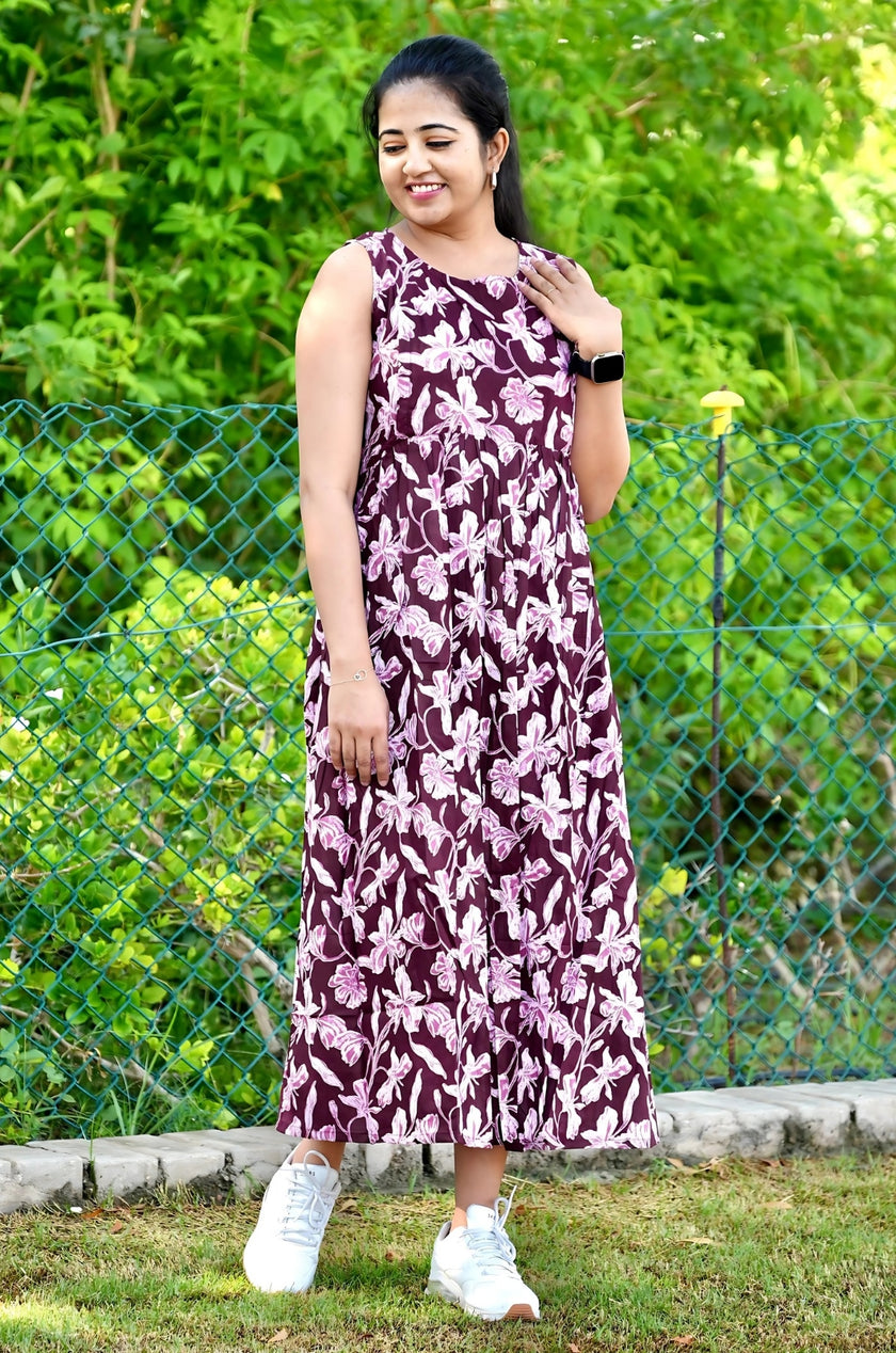 Purple Petal Whisper Sleeveless Feeding Top