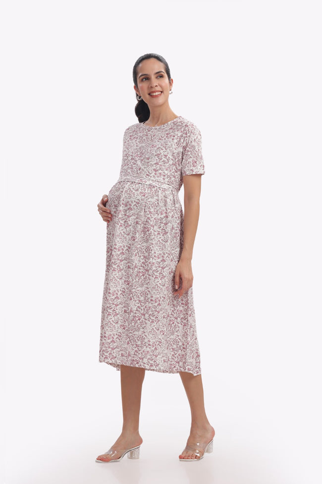 Ditsy Floral Print Zipless Feeding Frock