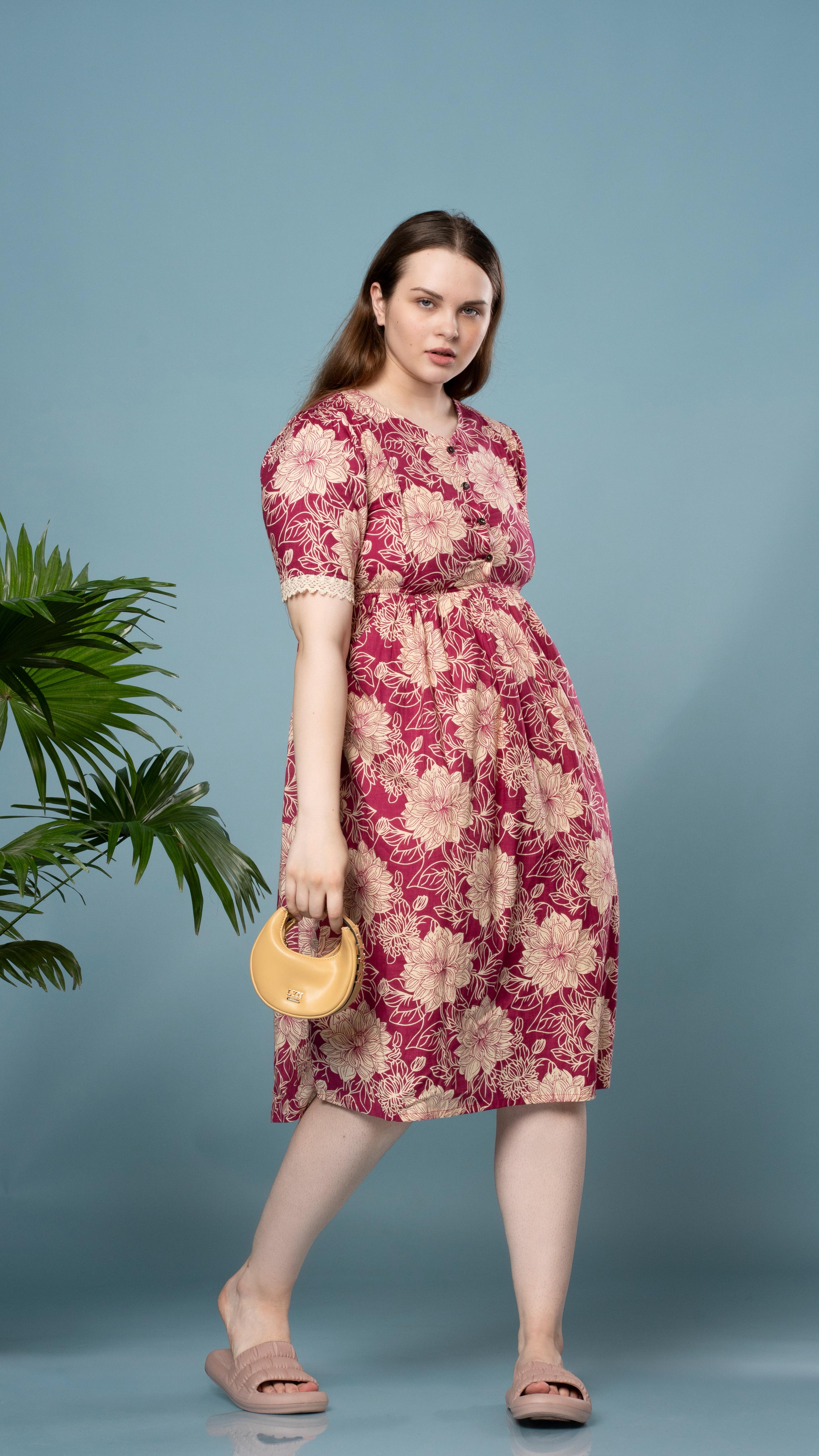 Klamkari Print English Flower Feeding Top