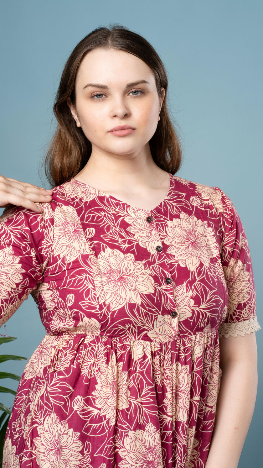 Klamkari Print English Flower Feeding Top