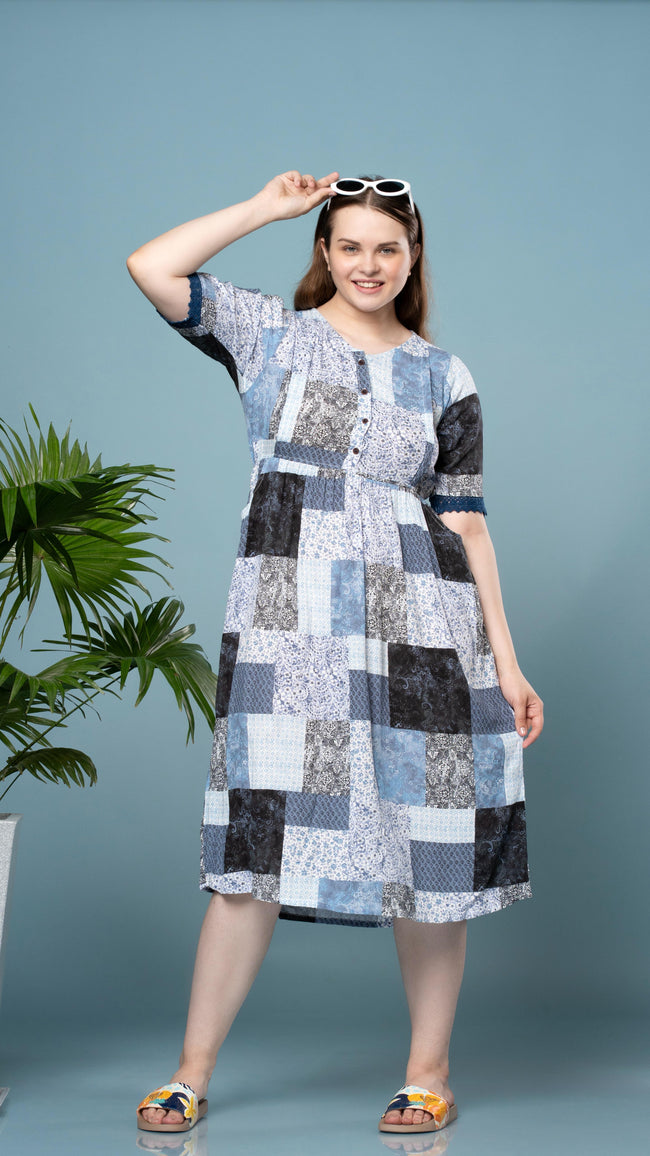 Parsley Print White Bluish Feeding Top