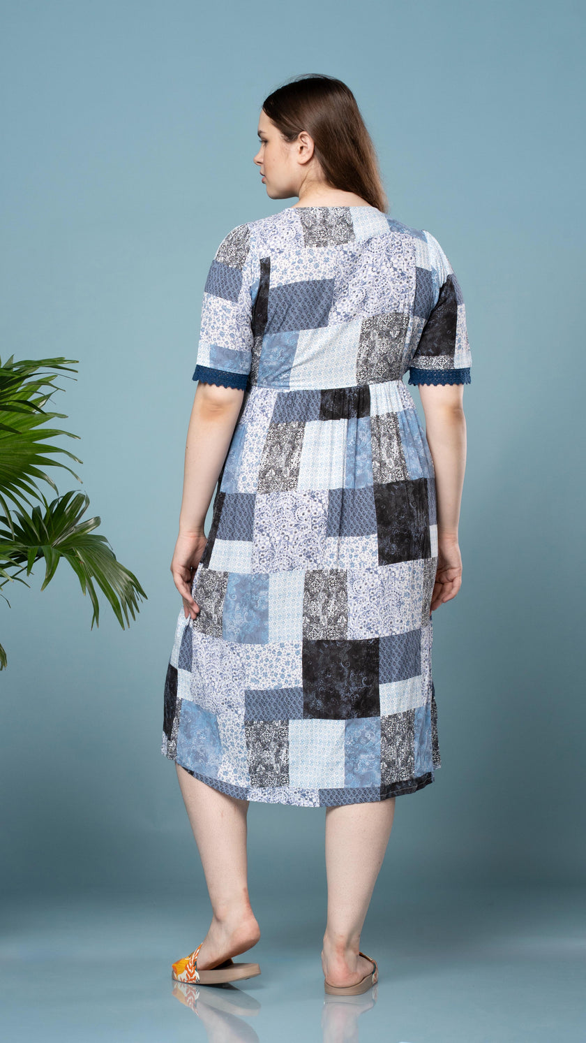 Parsley Print White Bluish Feeding Top