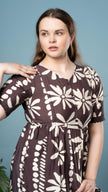 Brown Floral Pring Feeding Top