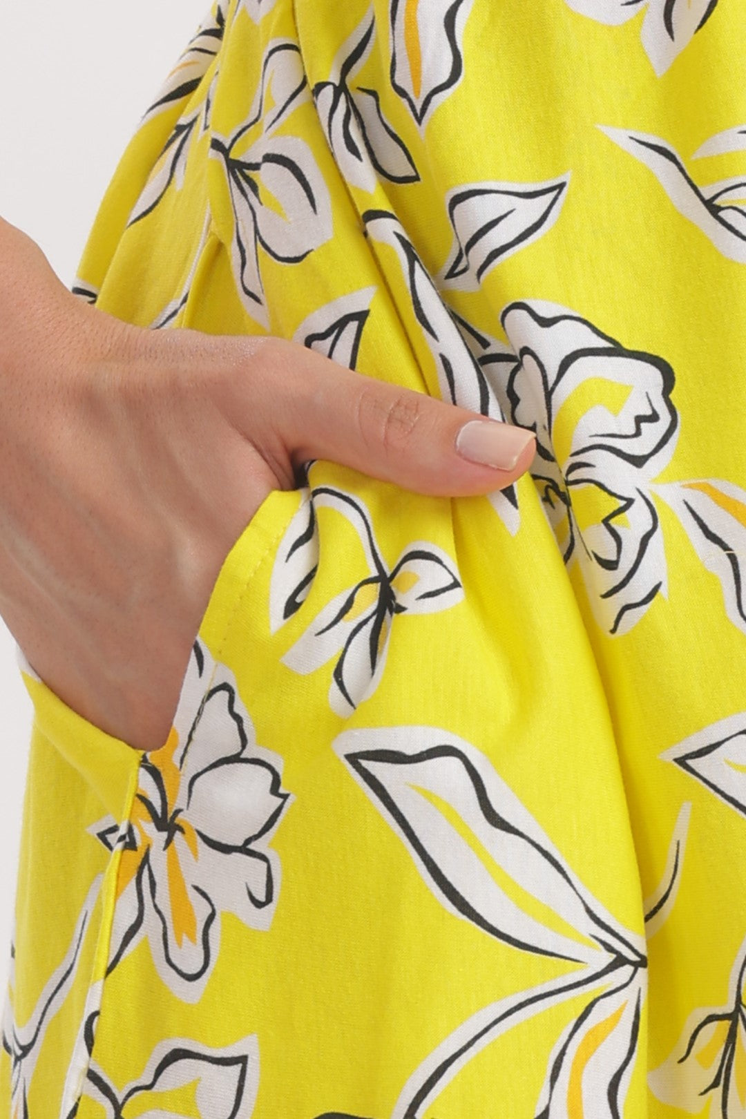 Yellow Lily Floral Print Zipless Feeding Frock