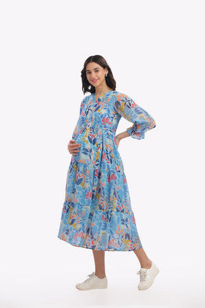 Tropical blue feeding frock