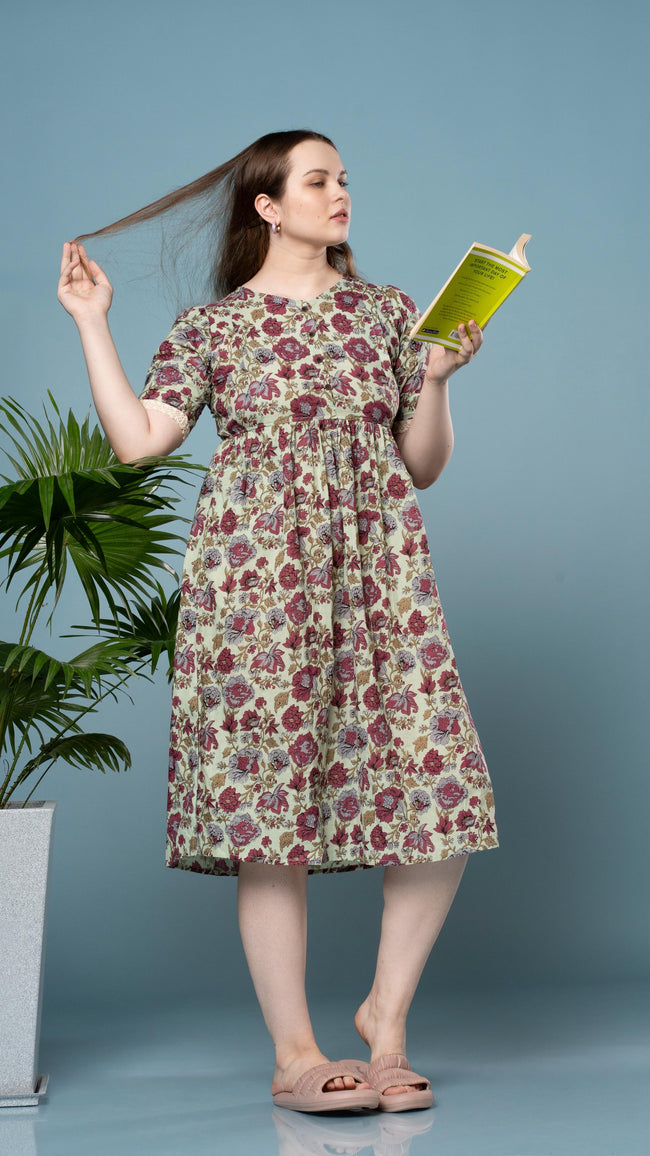 Kalamkari Pastel Green Feeding Top