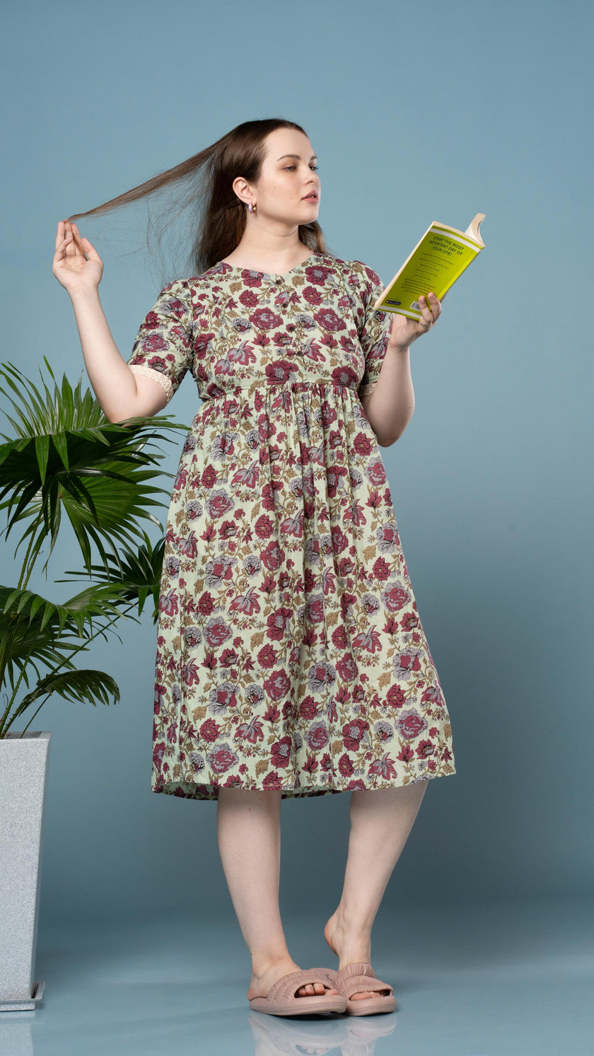 Kalamkari Pastel Green Feeding Top