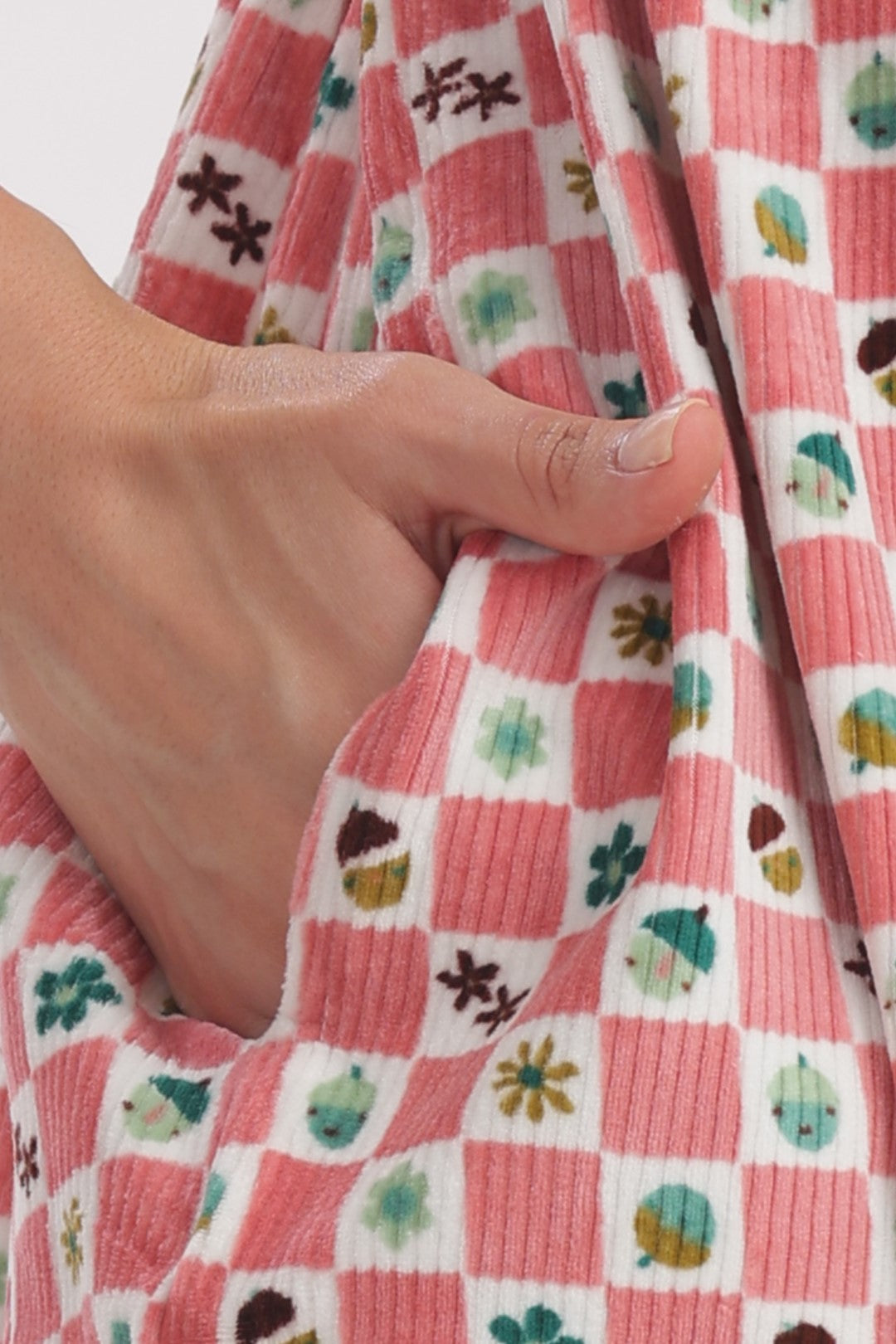 Pink Checkered Floral Print Zipless Feeding Frock