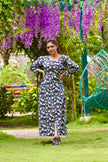 Rajasthani Cotton Blue Full Open Gown Dress