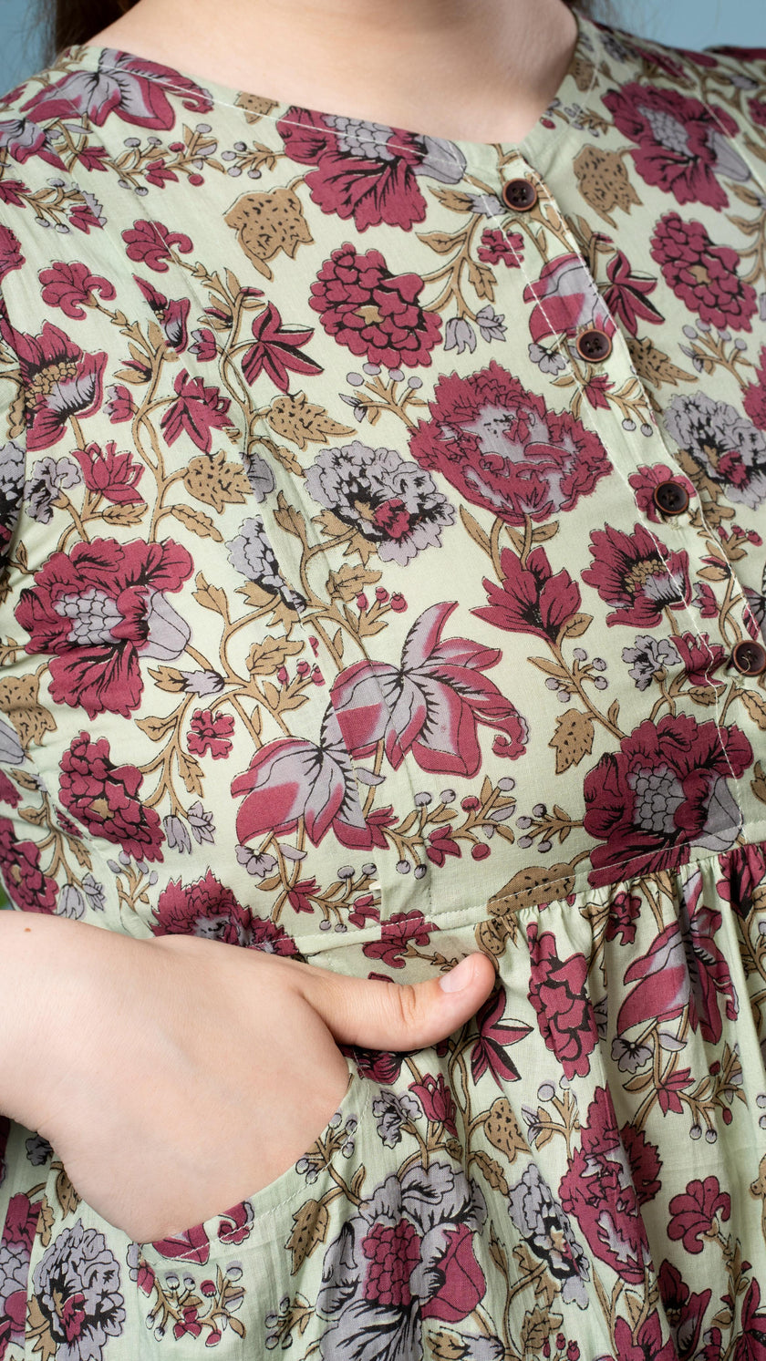 Kalamkari Pastel Green Feeding Top