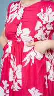 Vibrant pink floral feeding top